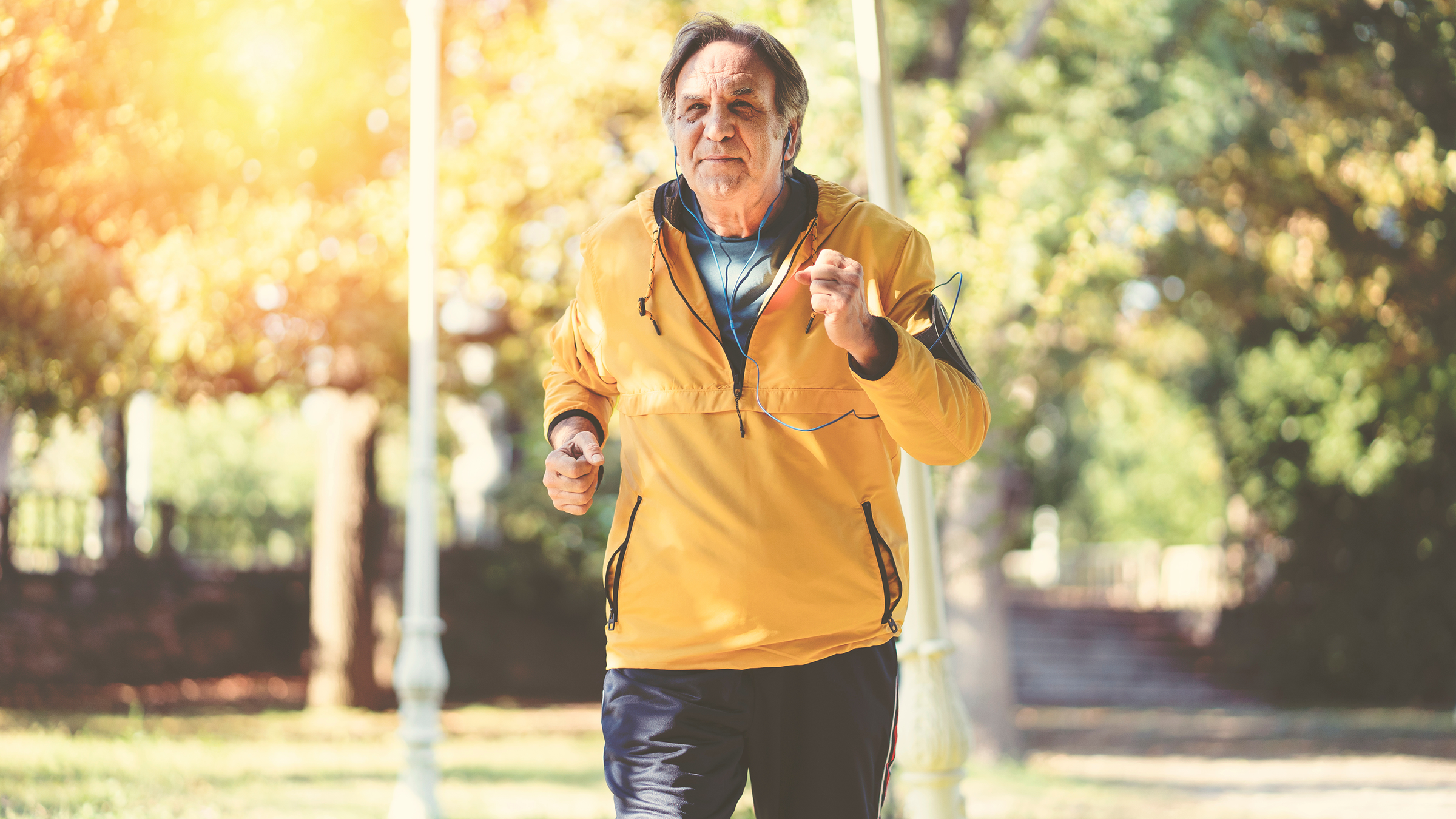 Man jogging to improve heart health.